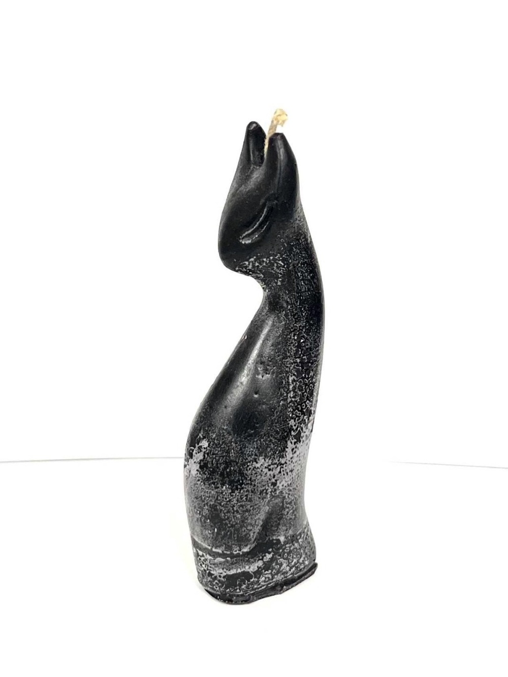 Female Black Sculpted Cat Candle